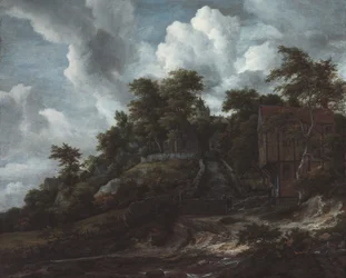 Wooded Hillside with a View of Bentheim Castle